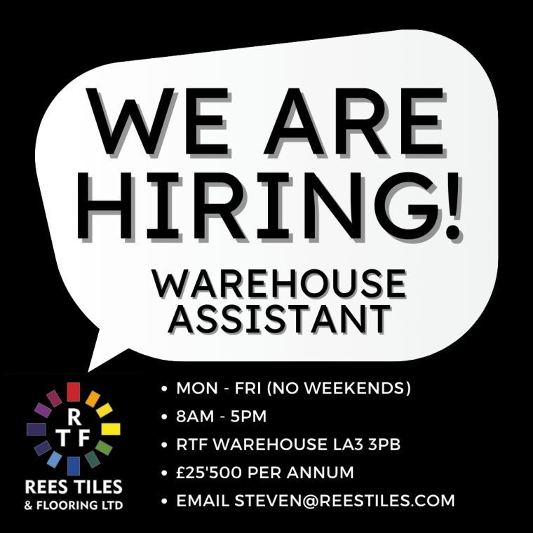 We Are Hiring - Warehouse Assistant