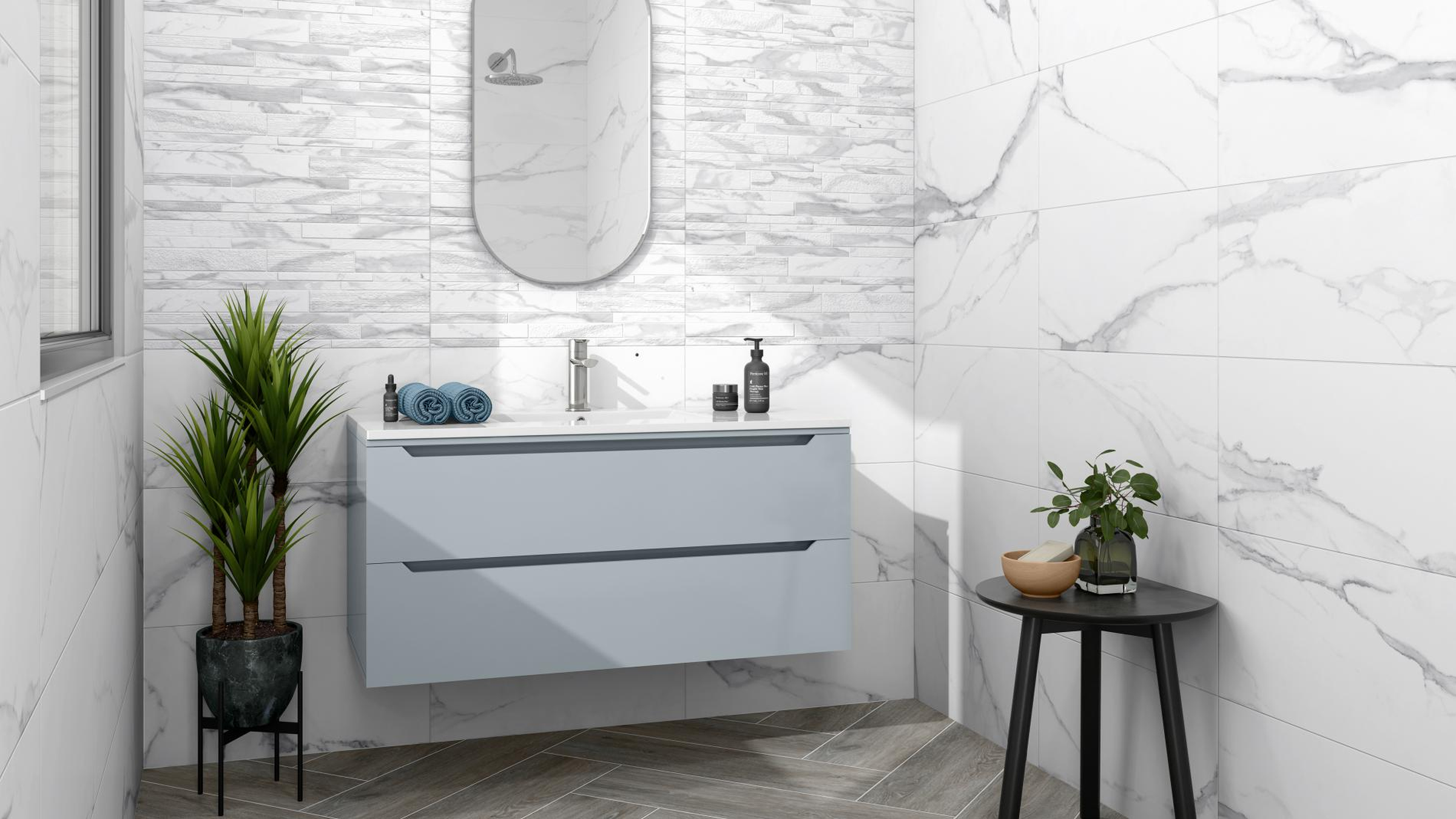 Maximise space in a small bathroom