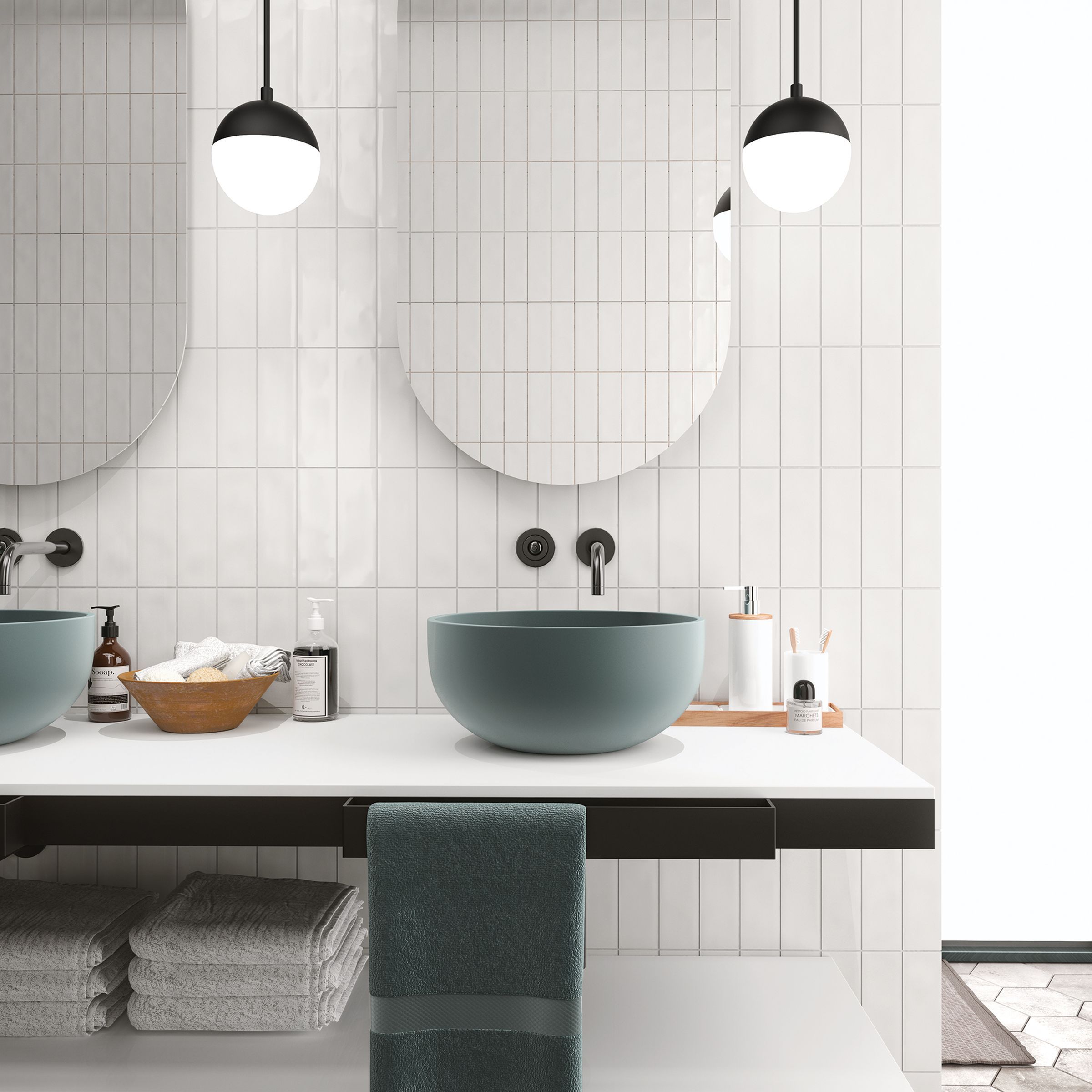Small format in a bathroom